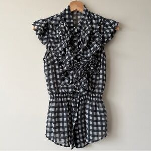 Romeo & Juliet Couture Black and White Gingham Top